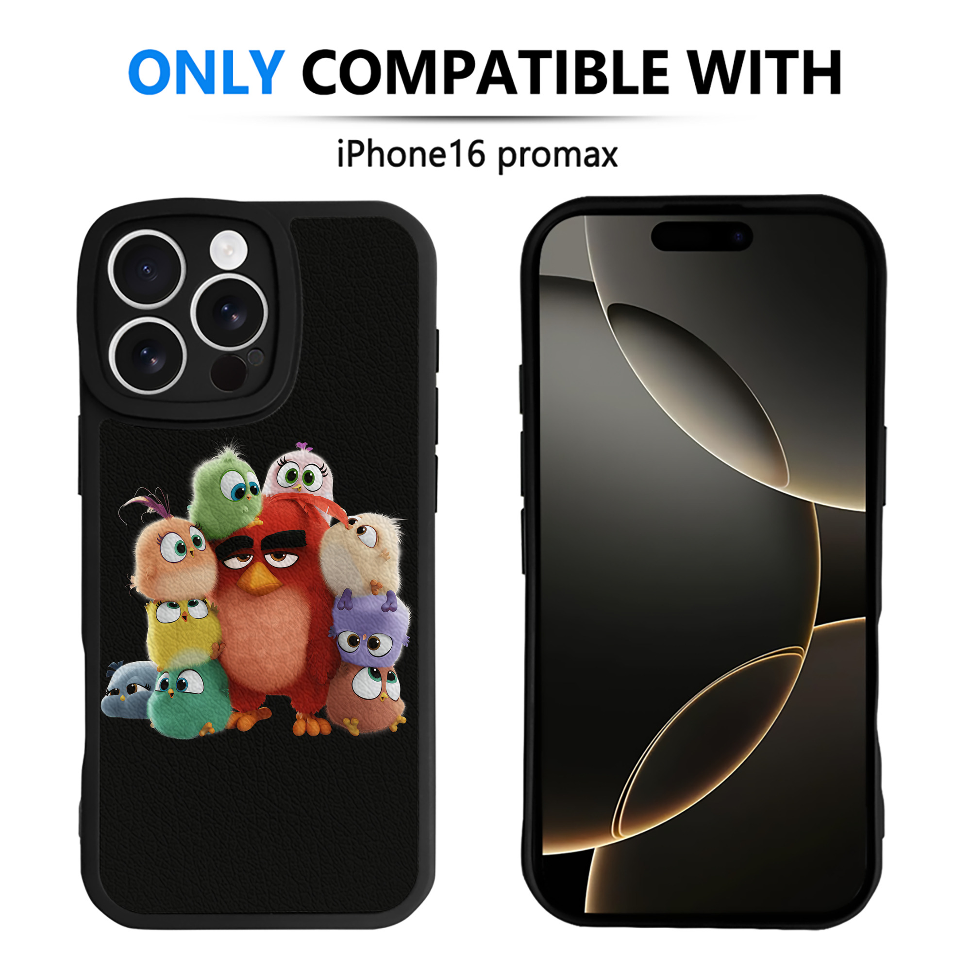 （画像用） Angry Birds アングリーバード 【iPhone 16シリーズ対応】シリコンスマホケース（レザー調） 材質：シリコン